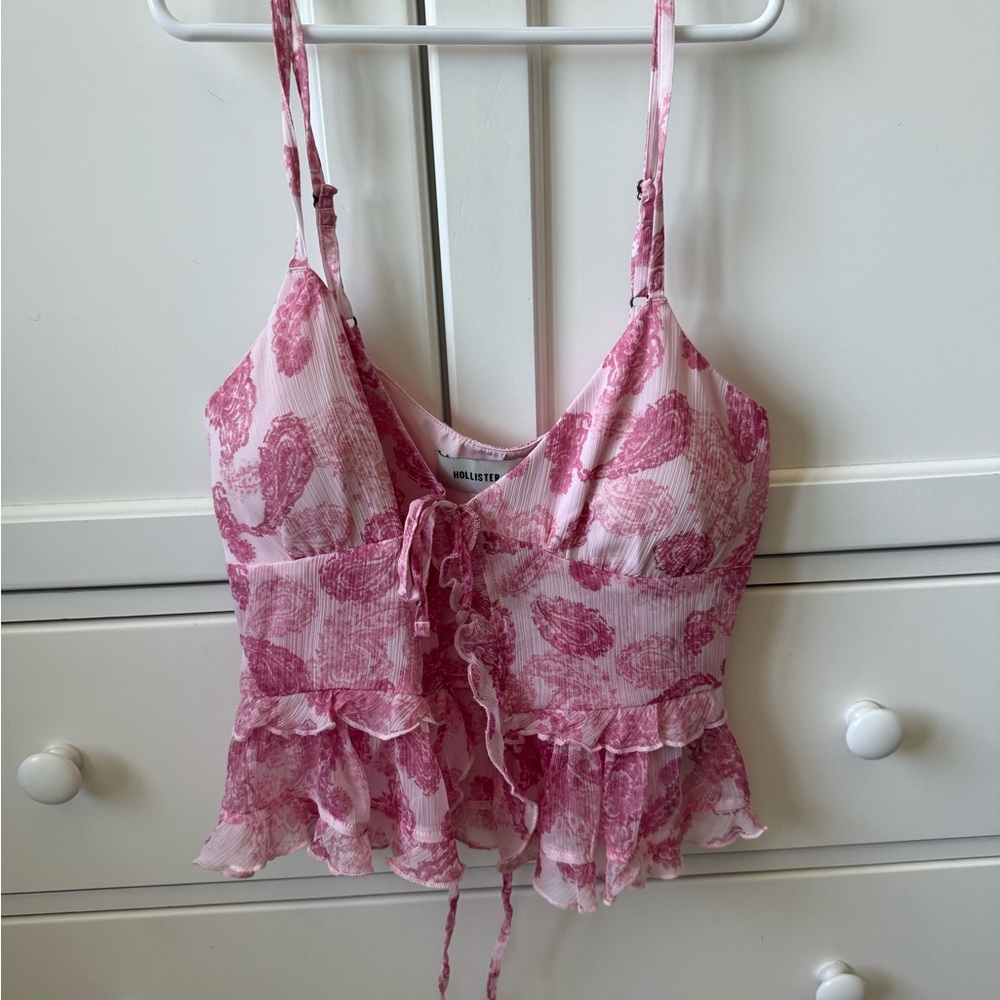 Hollister Pink Floral Tank Top